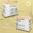 Kitchen Island Trolley Cart on Wheels with Storage, Open Shelves, and Drawer product image