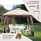 10 x 10-Foot Patio Double-Vent Gazebo with Privacy Netting & 4 Sandbags product image
