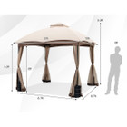 10 x 10-Foot Patio Double-Vent Gazebo with Privacy Netting & 4 Sandbags product image