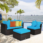 4-Piece Patio Rattan Furniture Set with Removable Cushions and Pillows product image