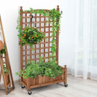 50-Inch Wood Planter Box with Trellis product image