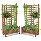 50-Inch Wood Planter Box with Trellis product image