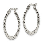 Stainless Steel Textured Hoop Earrings product image