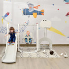 Toddlers' 6-in-1 Slide and Swing Set with Ball Games, White product image