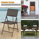 Folding Patio Rattan Portable Dining Chairs (Set of 4) product image