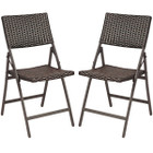 Folding Patio Rattan Portable Dining Chairs (Set of 4) product image