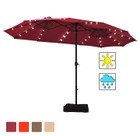 15-Foot Solar LED Double Patio Umbrella with Crank product image