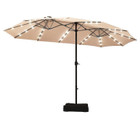 15-Foot Solar LED Double Patio Umbrella with Crank product image