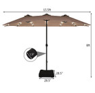 15-Foot Solar LED Double Patio Umbrella with Crank product image