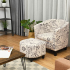 Modern Upholstered Chair with Ottoman, French Print product image