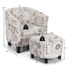 Modern Upholstered Chair with Ottoman, French Print product image