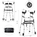 Foldable Aluminum Alloy Walker with Seat & Armrests product image