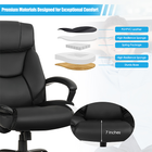 Executive Massaging Office Chair, Faux Leather product image