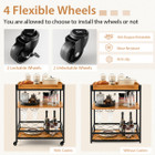 3-Tier Industrial Bar Serving Cart with Utility Shelf & Handle Racks product image