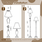 3-Piece Table and Floor Lamp Set with Linen Fabric Lamp Shades product image