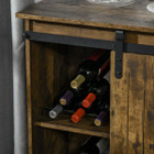 HOMCOM® Rustic 6-Bottle Wine Cabinet with Sliding Doors product image