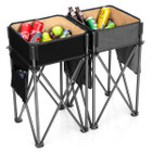 2-Piece Folding Camping Tables with Large Capacity Storage Sink for Picnic product image