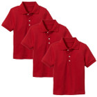 Boys' Short Sleeve School Uniform Pique Polo Shirt (3-Pack)    product image