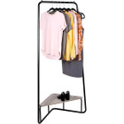 Corner Garment Rack with Wood Grain Laminate Top product image