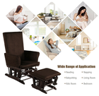 Wood Frame Cushioned Rocking Chair Glider & Ottoman Set product image