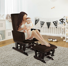 Wood Frame Cushioned Rocking Chair Glider & Ottoman Set product image