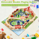 Kids' Wooden Railway Set Table with Storage Drawers & 100 Pieces product image
