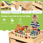 Kids' Wooden Railway Set Table with Storage Drawers & 100 Pieces product image