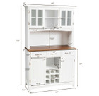 White Buffet and Hutch Kitchen Storage Cabinet product image