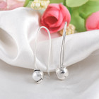 18K White Gold-Plated Pearl Drop Hook Earrings product image