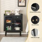Black Glass-Front Accent Cabinet product image