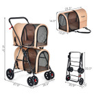 4-in-1 Double Pet Stroller with Detachable Carrier and Travel Carriage product image