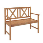 2-Person Wood Outdoor Bench with Cozy Armrest & Backrest product image