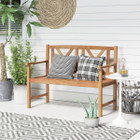 2-Person Wood Outdoor Bench with Cozy Armrest & Backrest product image