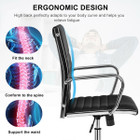 High-Back Ribbed Office Chairs with Armrests (Set of 2) product image