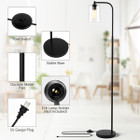 GoPlus Modern Standing Pole Floor Lamp with Glass Shade product image