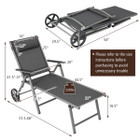 Aluminum Recliner Folding Chaise Lounge Chair (2 Pack) product image