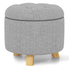 Goplus Upholstered Round Storage Ottoman Footstool product image