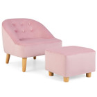 Soft Velvet Upholstered Kids' Sofa Chair with Ottoman product image