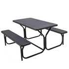 All-Weather Outdoor 54-Inch Picnic Table Bench Set with Metal Base product image