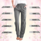 Solid Straight Leg Rayon Pants Casual High-Waist for Women (3-Pack) product image