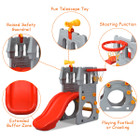 5-in-1 Toddlers' Climber Slide Playset with Basketball Hoop & Telescope product image