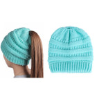 Soft Stretch Textured Knit Ponytail Beanie product image