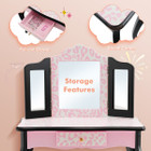 Kids' Vanity Set with Tri-Folding Mirror & Leopard Print product image