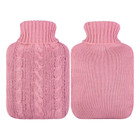 2-Liter Transparent-Pink Hot Water Bottle with Knitted Cover product image