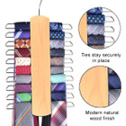 Natural Wooden Tie Hanger & Belt Rack product image