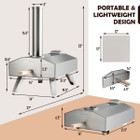 Portable Stainless Steel Outdoor Pizza Oven with 12-Inch Pizza Stone product image