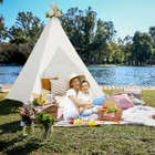 Kids' Lace Conical Tent with Colorful String Lights product image