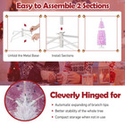 5/6/7-Foot Pre-Lit Artificial Pink Pencil Christmas Tree with Metal Stand product image