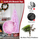 5/6/7-Foot Pre-Lit Artificial Pink Pencil Christmas Tree with Metal Stand product image