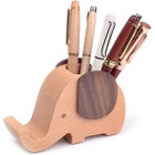 Wooden Elephant Pen Pencil Holder with Inbuilt Phone Stand (2-Pack) product image